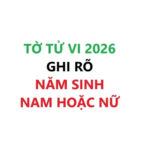 Tờ tử vi phong thuỷ năm 2026