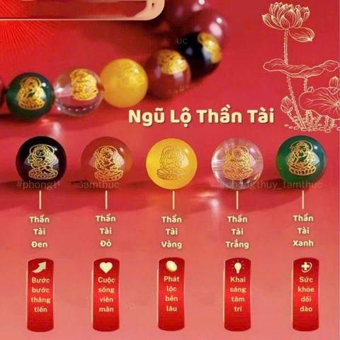 H7-010 Vòng chu sa Ngũ Lộ Thần Tài