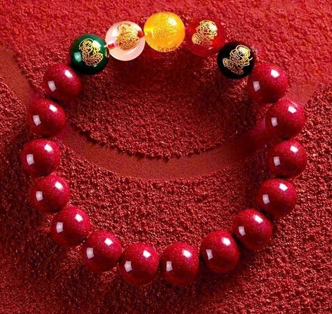 H7-010 Vòng chu sa Ngũ Lộ Thần Tài