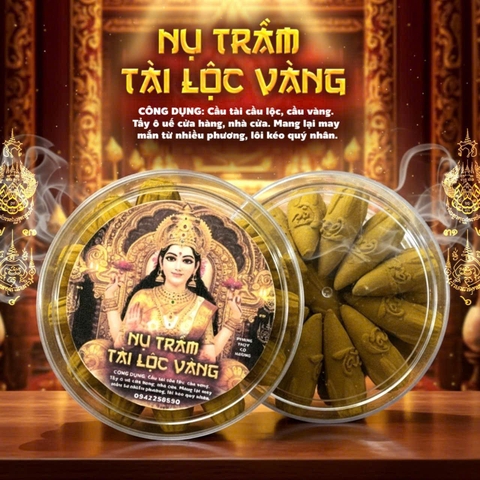 B8-011 Hộp trầm nụ TÀI LỘC VÀNG phong thuỷ
