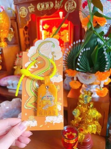 B4-012 Túi vải may mắn - Rồng Vàng