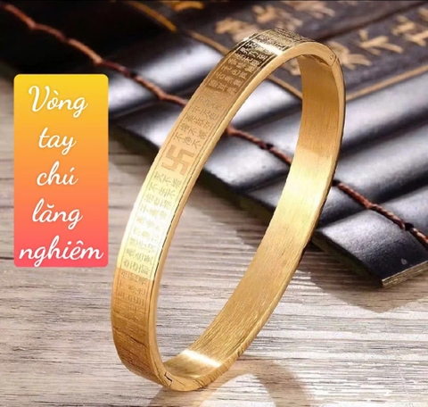 H7-012 Vòng tay khắc Chú Lăng Nghiêm vàng