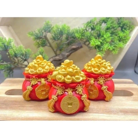 B7 002 Bộ 3 Hũ Đựng Muối Gạo Tài Lộc, Hũ Tài Lộc Deco Bàn Làm Việc