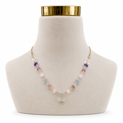 MERAKI TOWN - Mix Stone Necklace In Clear Quartz