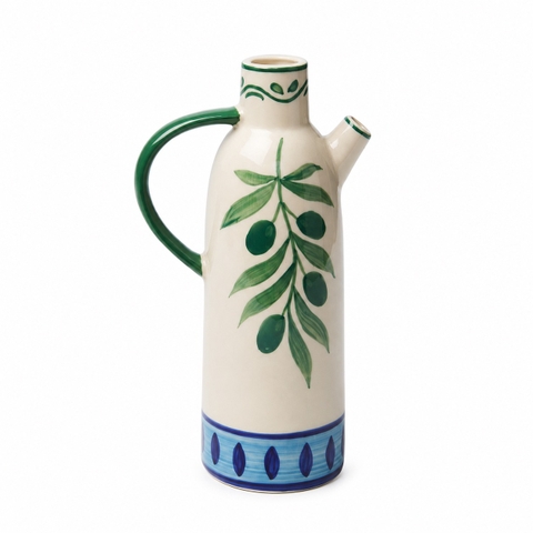 BÁT TRÀNG CERAMIC - Narrow Neck Pitcher in Leaf