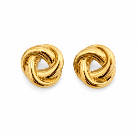 MIALIE - 18K Gold Plated Twisted Knot Stud Earrings