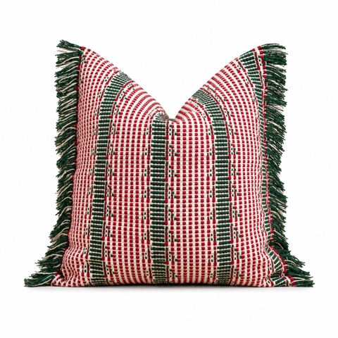 Sofa Pillow - Checked Red & Green