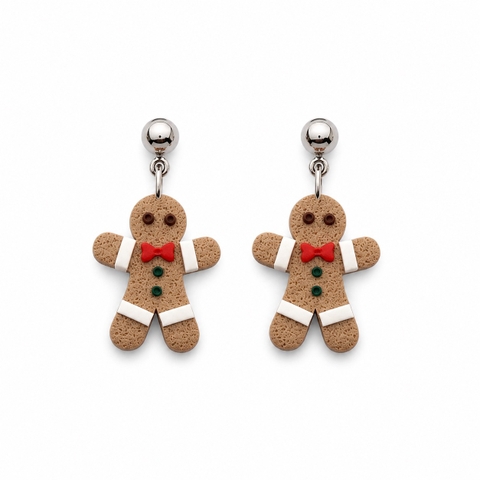 ELI & LOU - Clay Earrings in Gingerbread Man