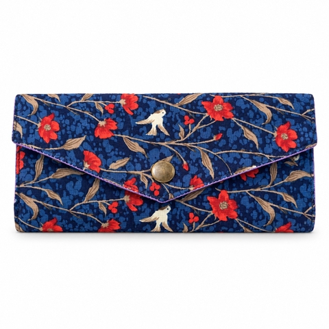 RỪNG HANDMADE - 'Midnight Bird Garden' Long Fabric Wallet