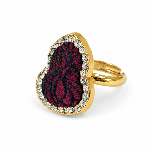 MỘC SAN - 16K Gold Plated & Silk Ring in Berry Calabash