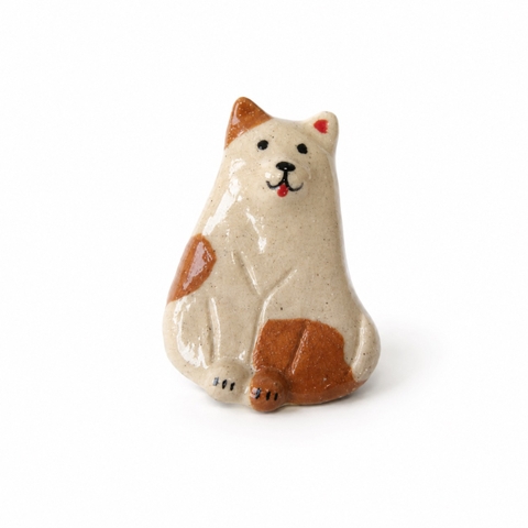 LINDO CRAFTS - Orange Spot Dog Ceramic Magnet