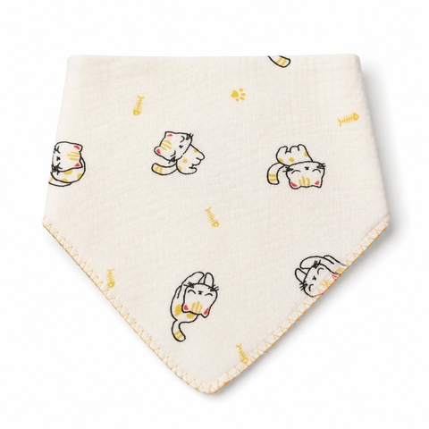 Muslin Bib For Babies - Kitty