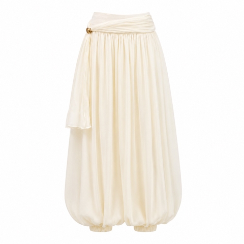 HUMANITY HANOI - Silk Balloon Pants In Beige