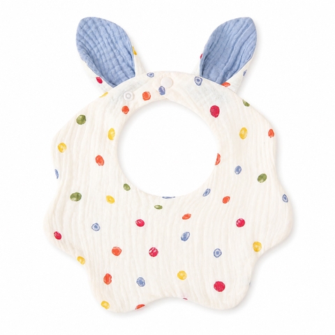 KID & BABY - Muslin Bunny Bib in Colorful Dot
