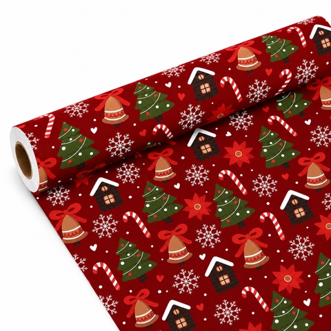 TIỆM CÁ TRỨNG - 'Winter Village' Christmas Wrapping Paper