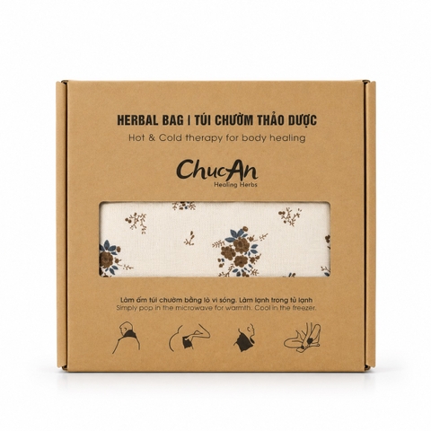 CHUC AN HEALING HERBS - Large Herbal Bag In Brown Floral