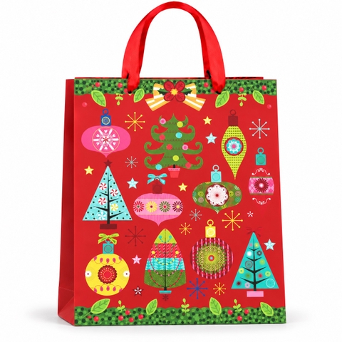CHRISTMAS - 'Pine Tree & Bauble' Paper Gift Bag