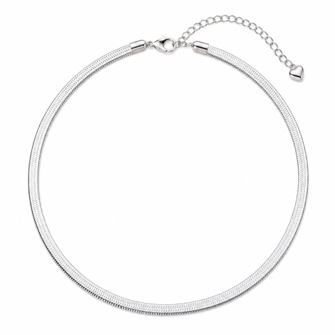 MIALIE - Silver Plated Classic Herringbone Necklace