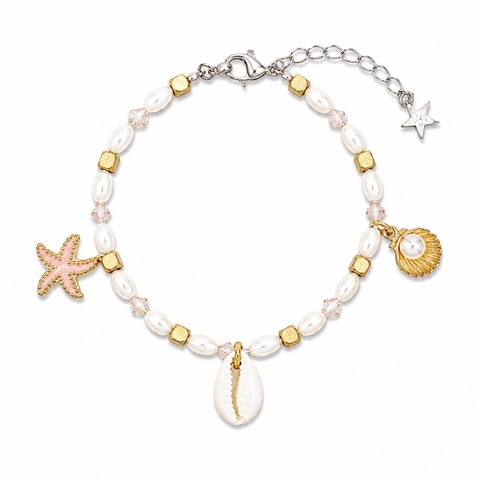 MERMAID - 'Starose' Metalic Bead & Pearl Bracelet
