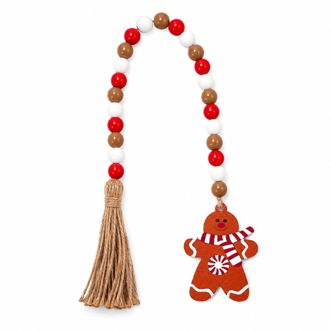 CHRISTMAS - Wooden Bead in Gingerbread Man