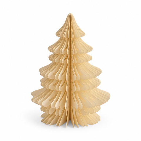 CHRISTMAS - Large Origami Decorative Paper Tree in Beige
