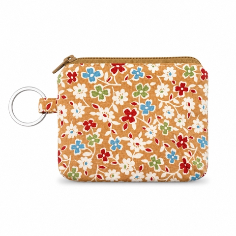 RUNG HANDMADE - 'Colorful Tiny Flower' Wallet Keychain With Zipper
