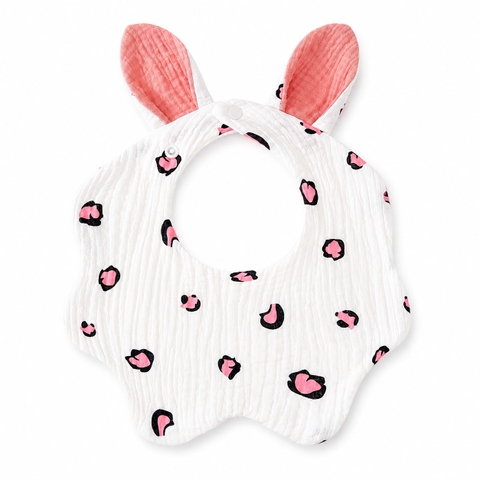 KID & BABY - Muslin Bunny Bib in Pink Panther