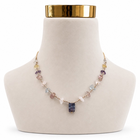 MERAKI TOWN - Mix Stone Necklace In Flourite