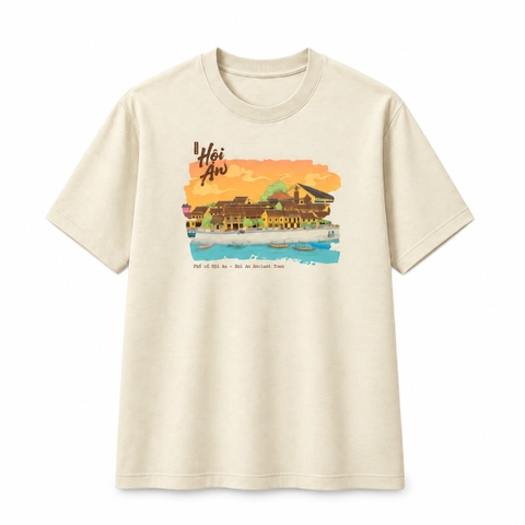 AN SINH - 'Hội An' T-Shirt in Beige