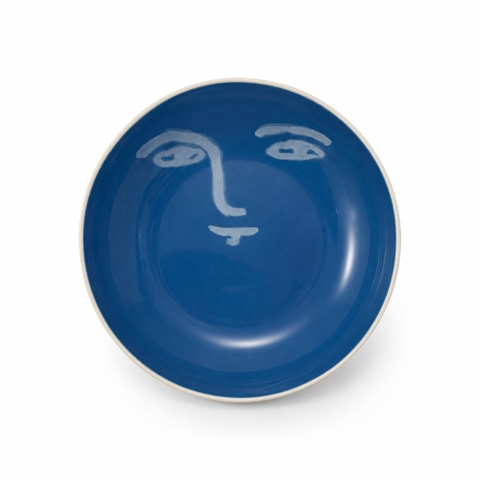 BÁT TRÀNG CERAMIC - Small Round Plate In Blue Face