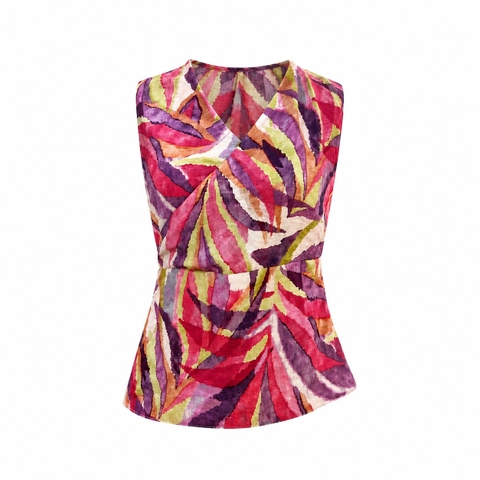 HUMANITY HANOI - Ruch Halter Top With Ruffle in Autumn Foliage