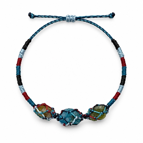 MERAKI TOWN - Triple Stone Bracelet in Citrine, Apatite, Peridot
