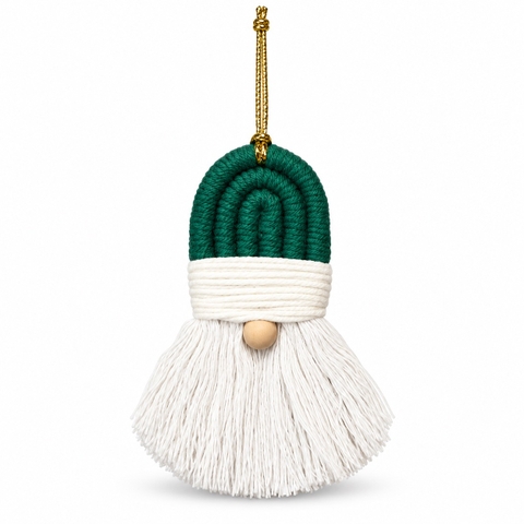 CHRISTMAS - Macrame Ornament in Green Gnome
