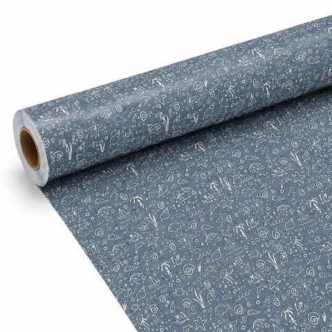 TIỆM CÁ TRỨNG - 'Blue Seashell' Wrapping Paper