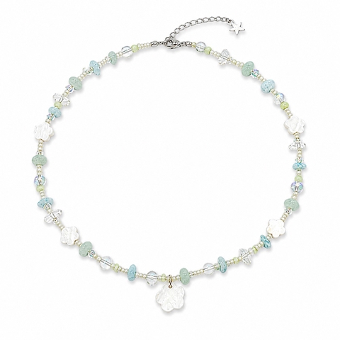 MERMAID - 'Lani Mint' Natural Gemstone & Glass Bead Necklace