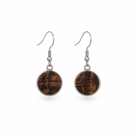ELI & LOU - Leather Earrings in Dark Brown