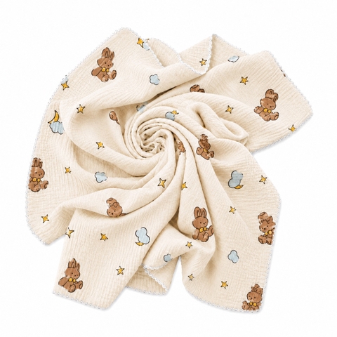 KID & BABY - Muslin Blanket in Bunny & Moon