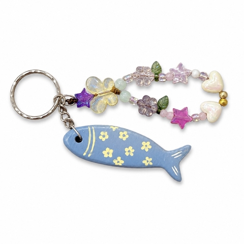 LINDO CRAFTS - Blue Fish Ceramic Keychain