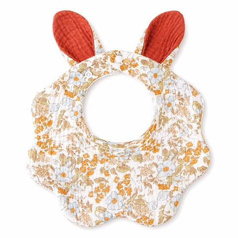 KID & BABY - Muslin Bunny Bib in Flower & Bunny