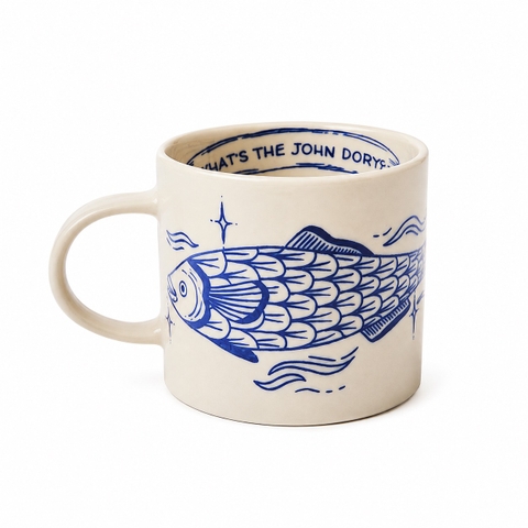 BÁT TRÀNG CERAMIC - 'What's The John Dory?' Square Mug