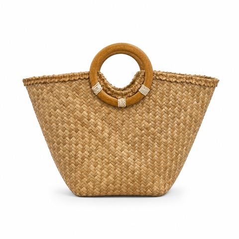 Wooden Handle Bamboo Bag