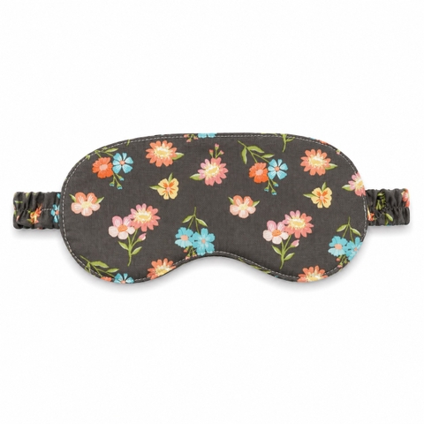 RUNG HANDMADE - 'Wildflower in Charcoal' Linen Sleep Mask