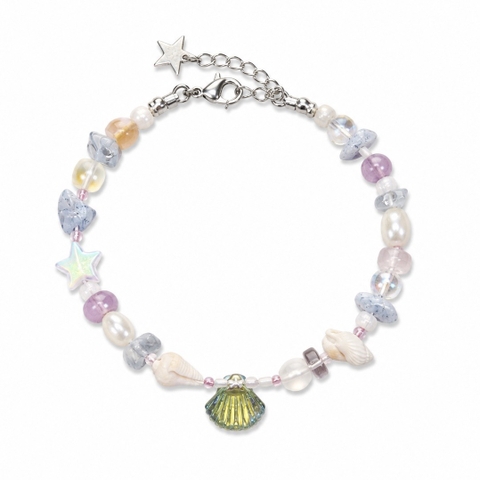 MERMAID - 'Aura' Glass Bead & Natural Gemstone Bracelet