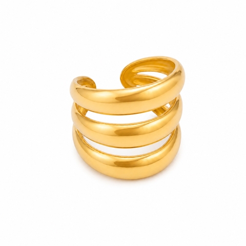 MIALIE - 18K Gold Plated Triple Layer Ring