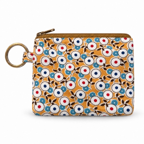 RỪNG HANDMADE - 'Vintage Daisy Garden' Wallet Keychain With Zipper