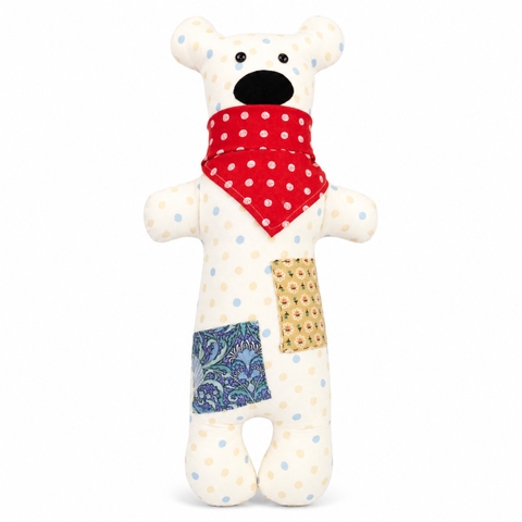 RUNG HANDMADE - Bob Bear in Colorful Polka Dots With Red Scarf