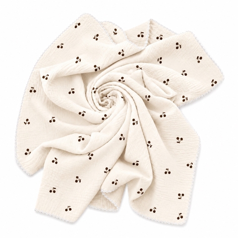 Muslin Blanket For Babies - Black Cherry