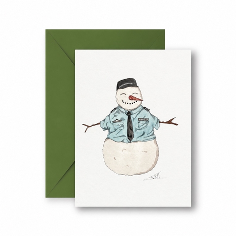 LAURIE DRAWS - ‘Security Snowman' Christmas Card