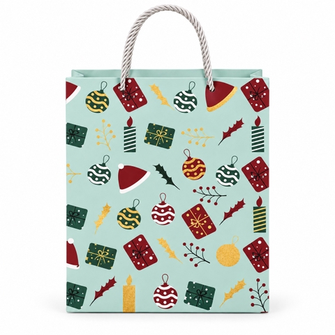 CHRISTMAS - 'Gift & Santa Hat' Paper Gift Bag