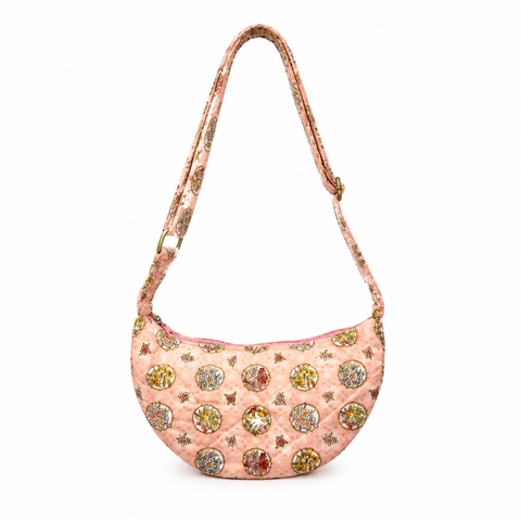 RUNG HANDMADE - ‘Floral’ Shoulder Bag in Pink
